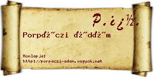 Porpáczi Ádám névjegykártya